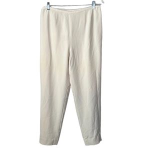 Doncaster Cream Ivory Silk Pull On Pants Size 12